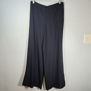 Charlotte Brody Navy Wide Leg‎ Trousers Size 10 Side Zip Office Pants